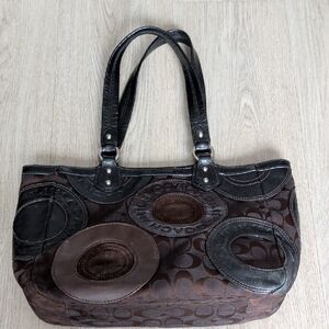 Coach Black and Brown Shoulder Bag